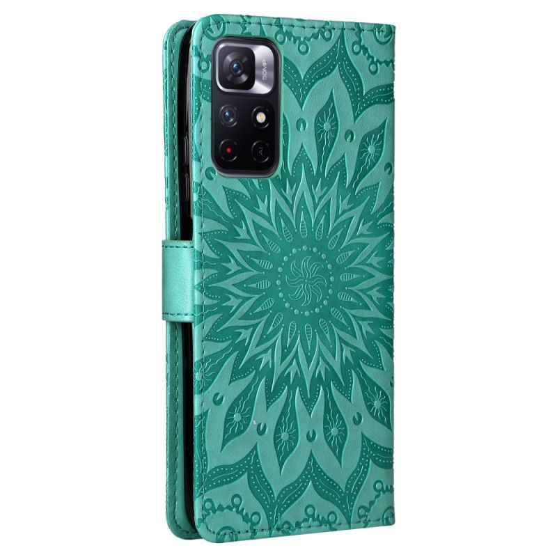 Læder Cover Xiaomi Redmi Note 11 / Poco M4 Pro 5g Telefon Etui Solblomst