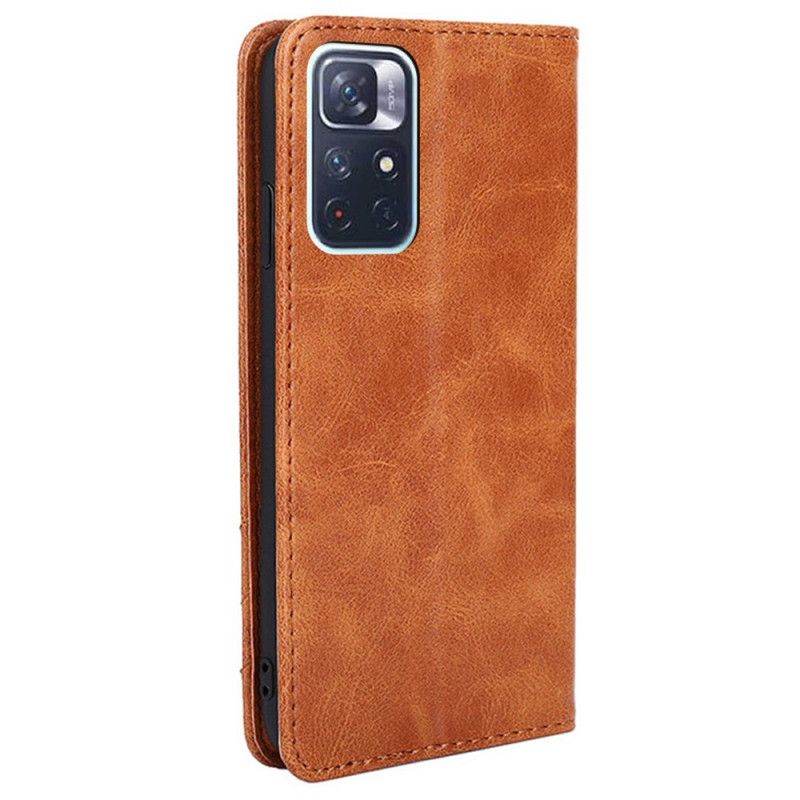 Læder Cover Xiaomi Redmi Note 11 / Poco M4 Pro 5g Telefon Etui Stil Lædernitte