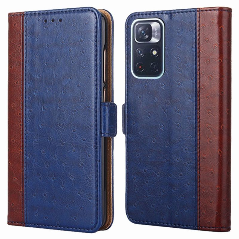 Læder Cover Xiaomi Redmi Note 11 / Poco M4 Pro 5g Telefon Etui Struds Hudtekstur