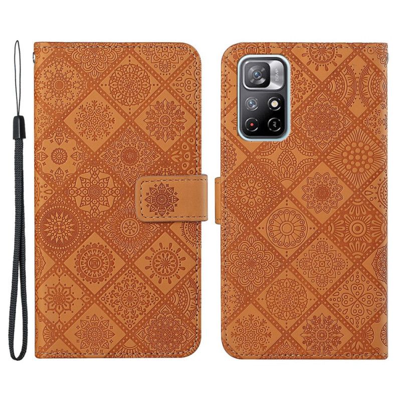 Læder Cover Xiaomi Redmi Note 11 / Poco M4 Pro 5g Telefon Etui Tapestry-mønster