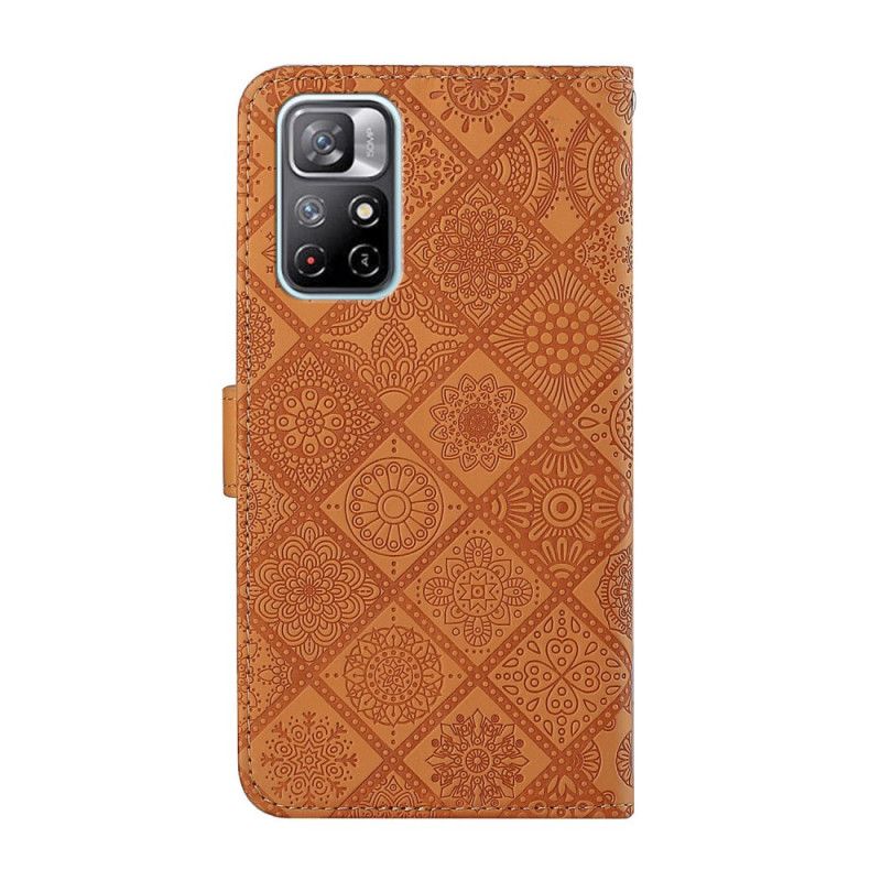 Læder Cover Xiaomi Redmi Note 11 / Poco M4 Pro 5g Telefon Etui Tapestry-mønster