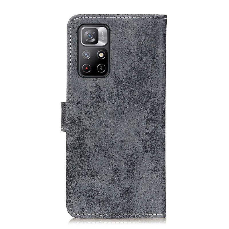 Læder Cover Xiaomi Redmi Note 11 / Poco M4 Pro 5g Vintage Lædereffekt