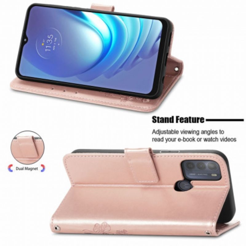 Flip Cover Moto G50 Asiatiske Blomster