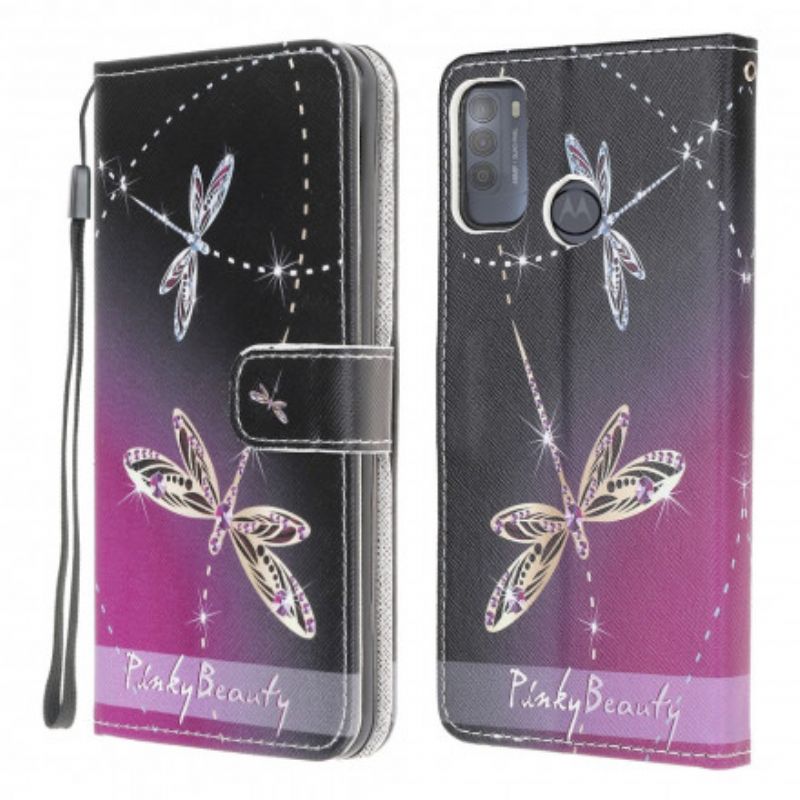 Flip Cover Til Moto G50 Thong Dragonflies