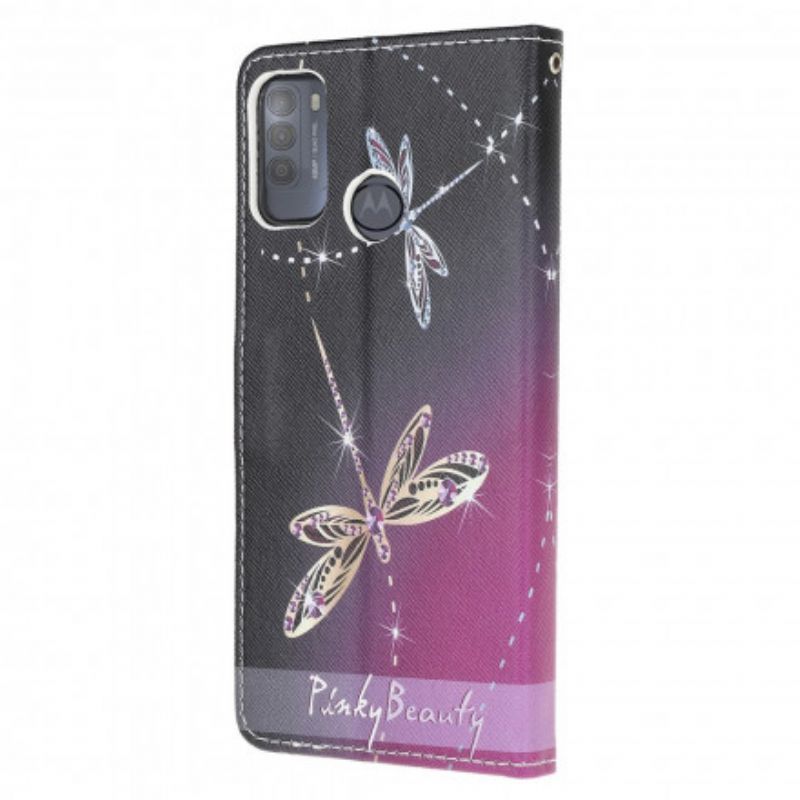 Flip Cover Til Moto G50 Thong Dragonflies