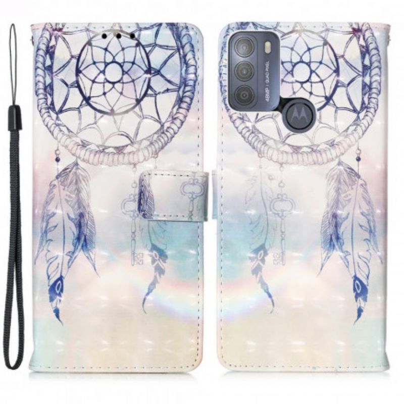 Læder Cover Moto G50 Telefon Etui Catch Dreams Akvarel