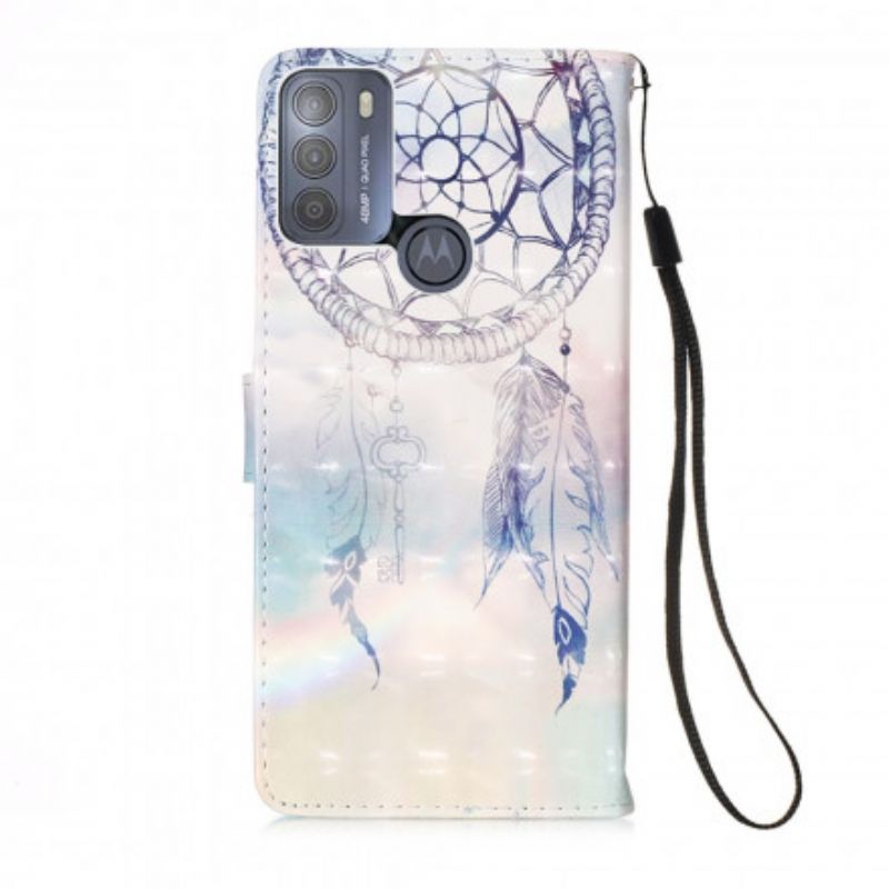 Læder Cover Moto G50 Telefon Etui Catch Dreams Akvarel