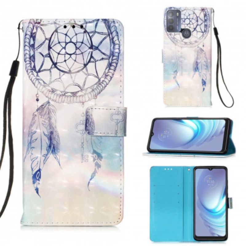 Læder Cover Moto G50 Telefon Etui Catch Dreams Akvarel