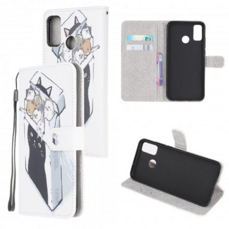 Læder Cover Moto G50 Telefon Etui Levering Thong Cats