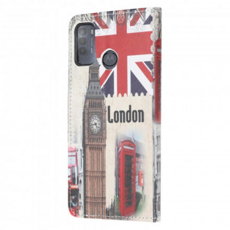 Læder Cover Moto G50 Telefon Etui London Life