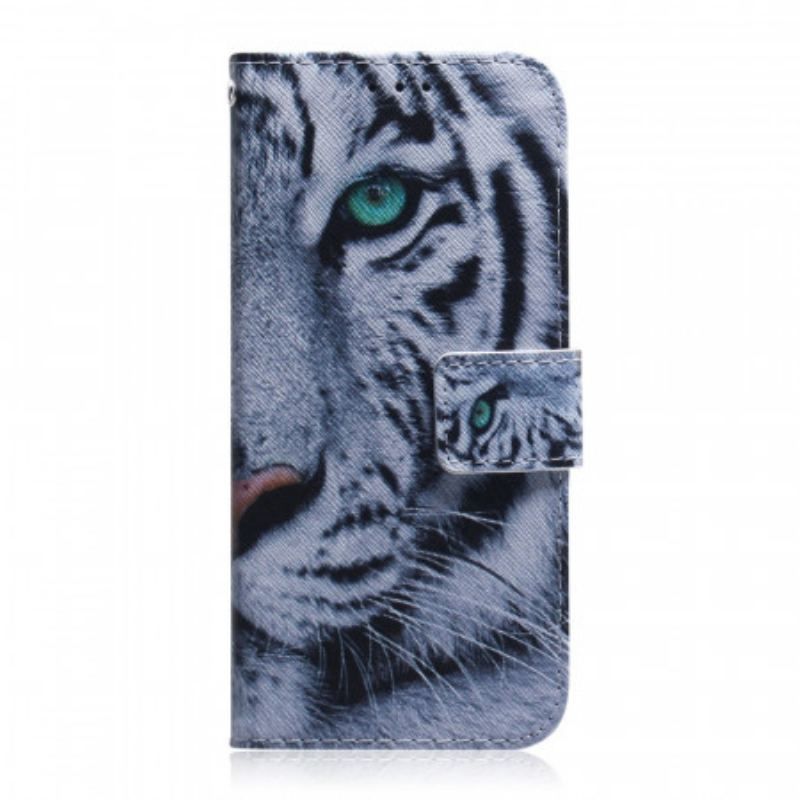 Flip Cover Samsung Galaxy M52 5G Hvid Tiger