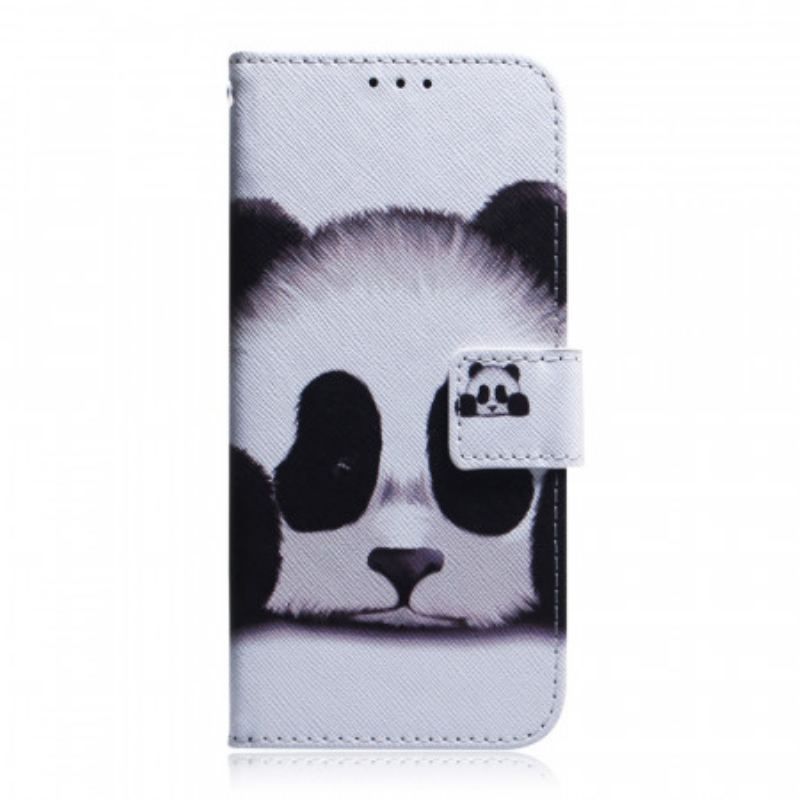 Læder Cover Samsung Galaxy M52 5G Panda Ansigt