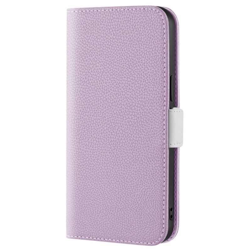 Cover iPhone 14 Flip Cover Litchi Imiteret Læder