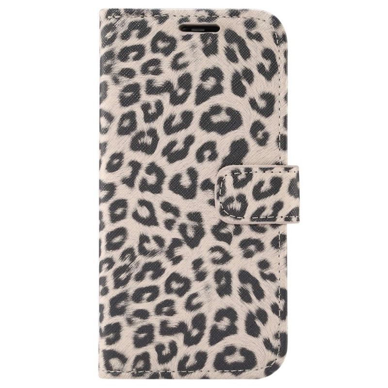 Læder Cover iPhone 14 Leopard