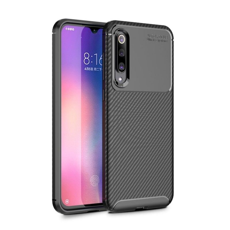 Cover Xiaomi Mi 9 SE Mørkeblå Fleksibel Kulfibertekstur Beskyttelse