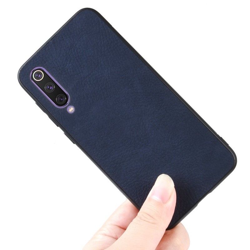 Cover Xiaomi Mi 9 SE Mørkeblå Realistisk Lædereffekt