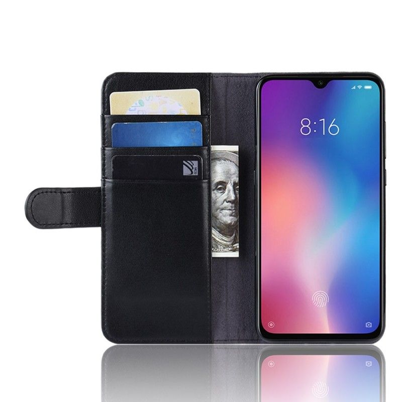 Flip Cover Xiaomi Mi 9 SE Sort Delt Læder