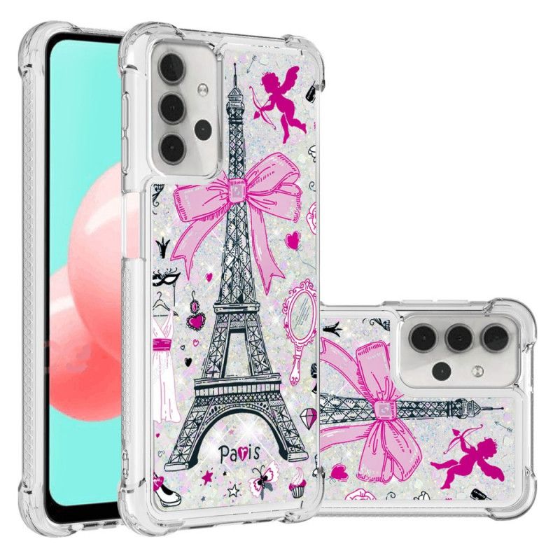 Cover for Samsung Galaxy A32 5G Eiffeltårnet Glitter