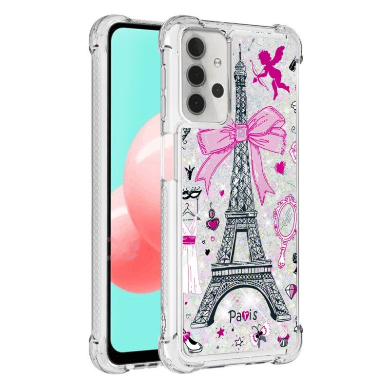 Cover for Samsung Galaxy A32 5G Eiffeltårnet Glitter