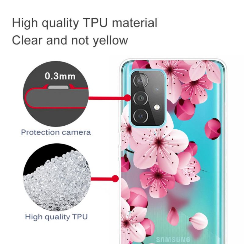 Cover for Samsung Galaxy A32 5G Små Lyserøde Blomster