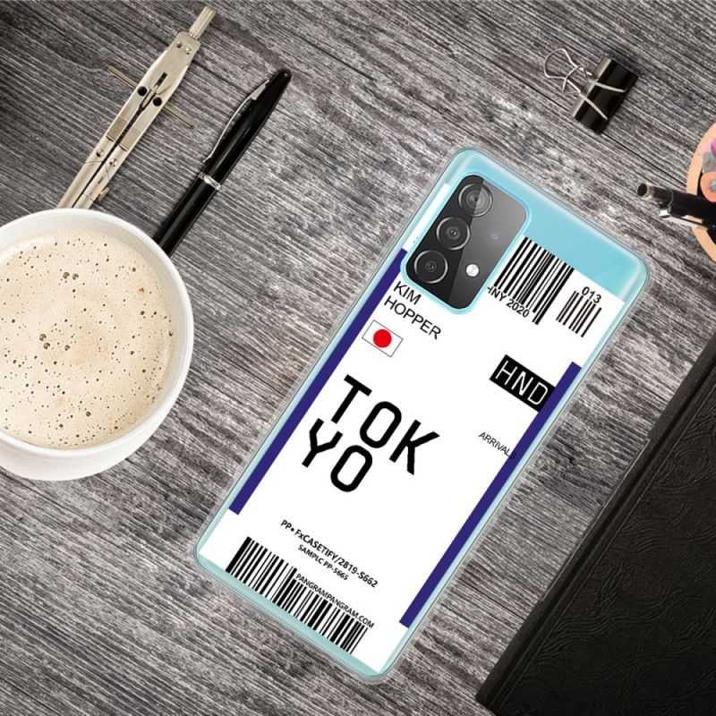 Cover Samsung Galaxy A32 5G Sort Boardingkort Tokyo