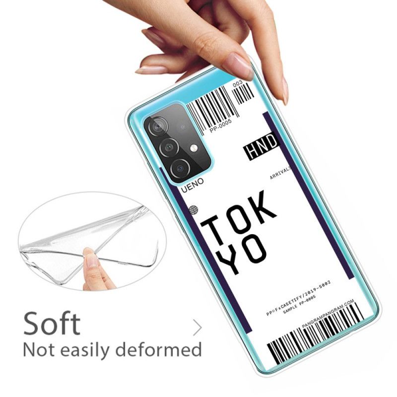 Cover Samsung Galaxy A32 5G Sort Boardingkort Tokyo