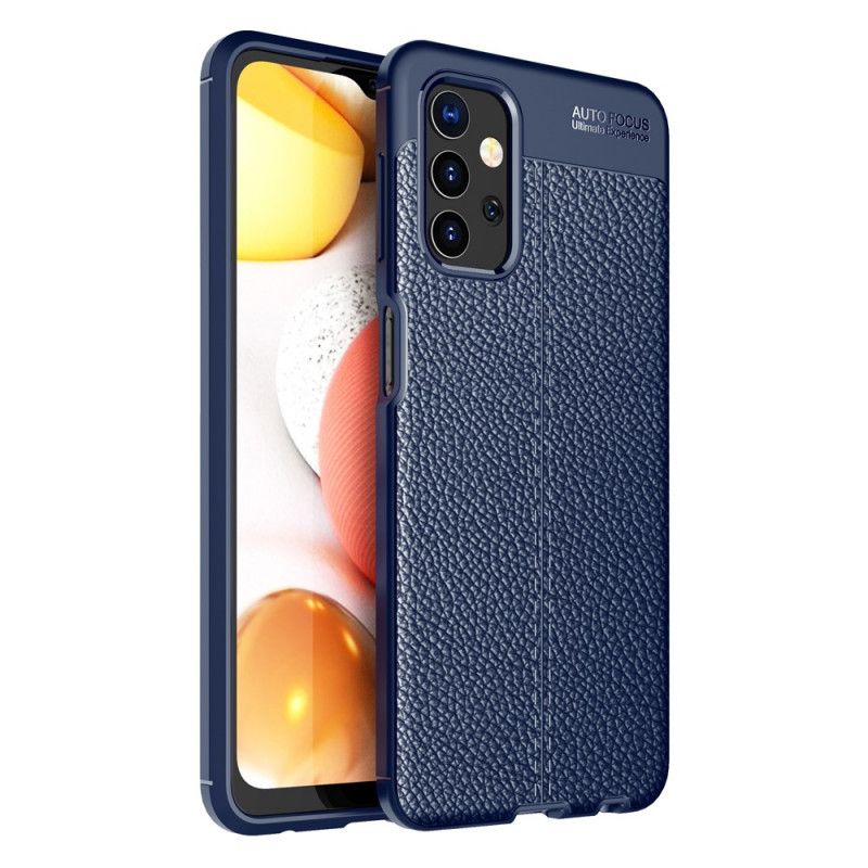 Cover Samsung Galaxy A32 5G Sort Dobbelt Line Lychee Læder Effekt