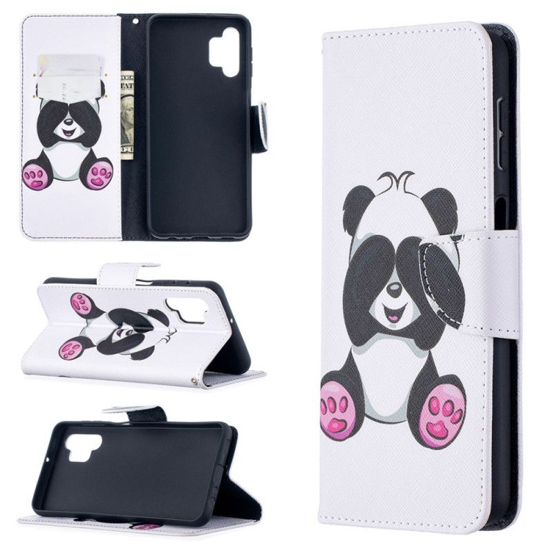 Flip Cover Læder for Samsung Galaxy A32 5G Sjov Panda