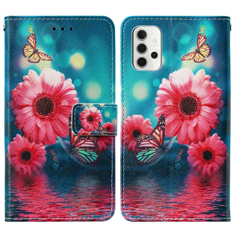 Flip Cover Læder for Samsung Galaxy A32 5G Sort Hvorfor Ikke Sommerfugle?