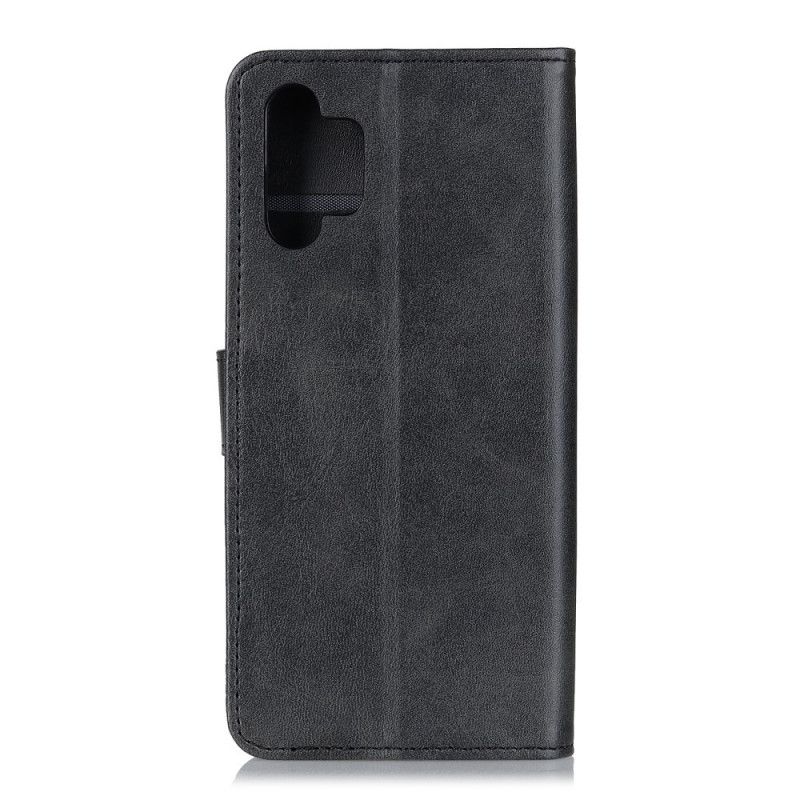 Flip Cover Læder for Samsung Galaxy A32 5G Sort Retro Mat Læder Effekt