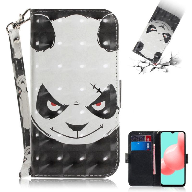 Flip Cover Læder for Samsung Galaxy A32 5G Vred Panda Med Rem