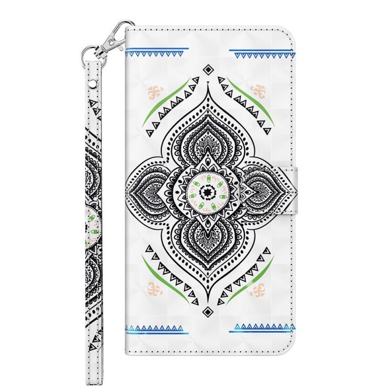 Flip Cover Læder Samsung Galaxy A32 5G Lys Pletter Mandala Med Rem Beskyttelse