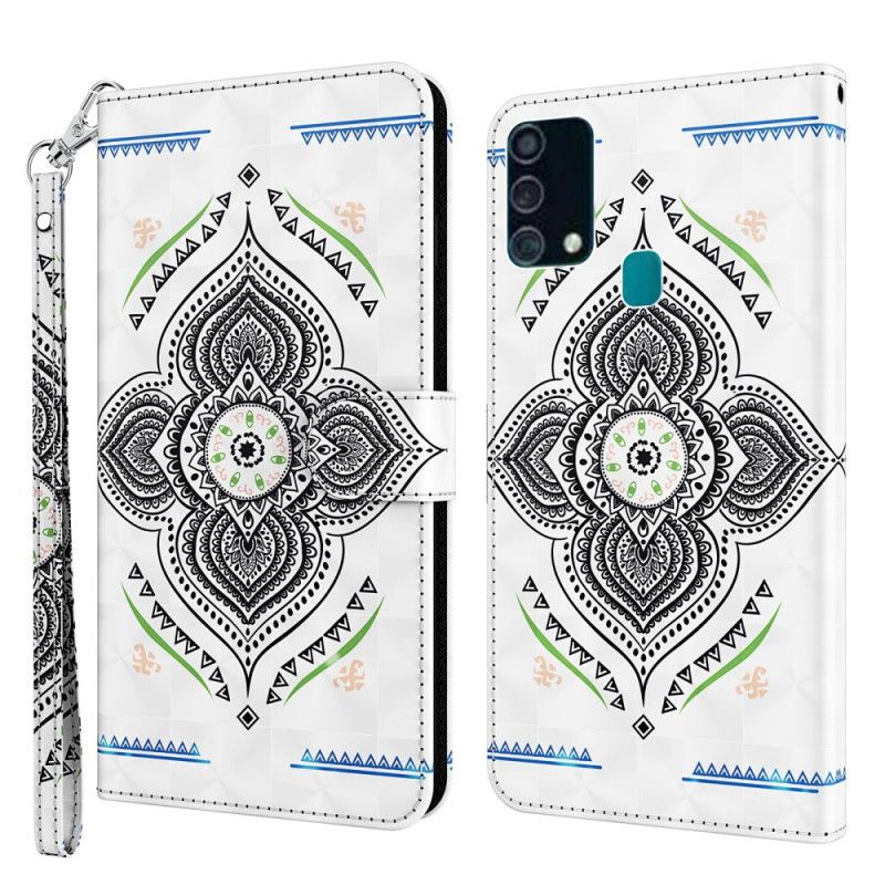 Flip Cover Læder Samsung Galaxy A32 5G Lys Pletter Mandala Med Rem Beskyttelse