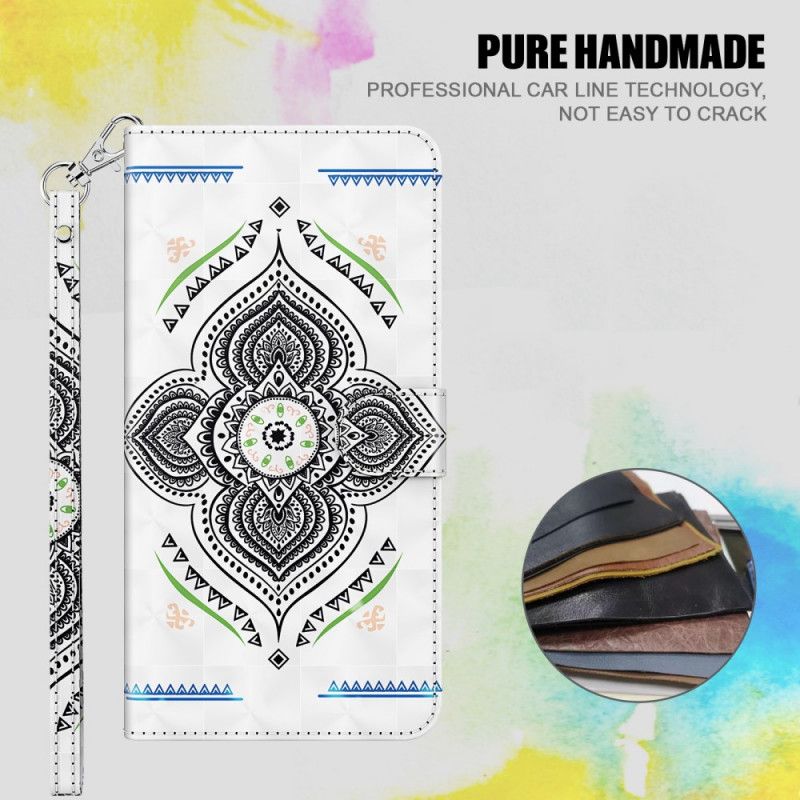 Flip Cover Læder Samsung Galaxy A32 5G Lys Pletter Mandala Med Rem Beskyttelse