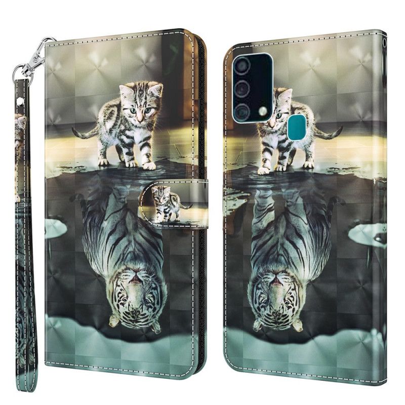 Flip Cover Læder Samsung Galaxy A32 5G Lys Spot Ernest Tigeren Beskyttelse