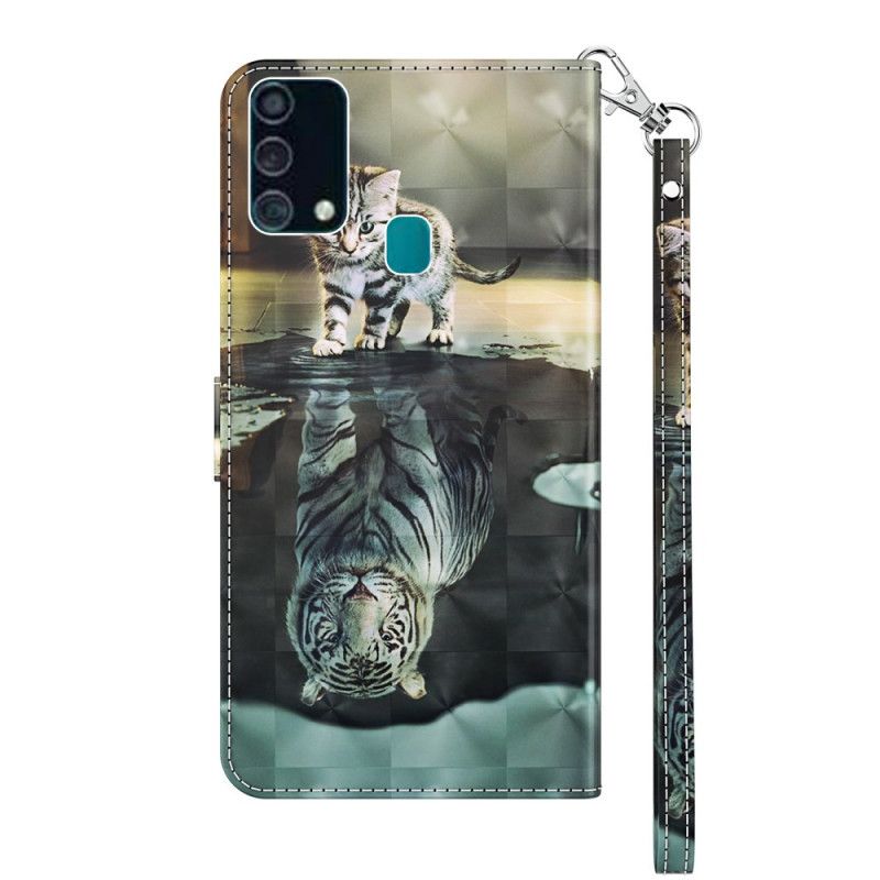 Flip Cover Læder Samsung Galaxy A32 5G Lys Spot Ernest Tigeren Beskyttelse