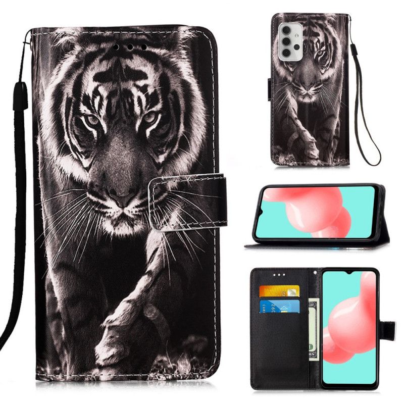 Flip Cover Læder Samsung Galaxy A32 5G Nattiger