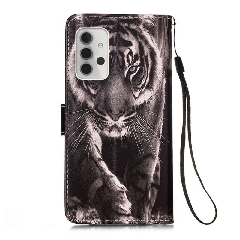 Flip Cover Læder Samsung Galaxy A32 5G Nattiger