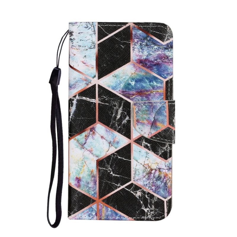 Flip Cover Læder Samsung Galaxy A32 5G Sort Geometrisk Marmor Beskyttelse