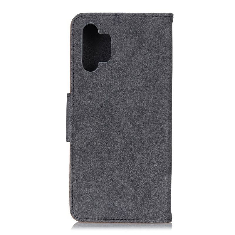 Flip Cover Læder Samsung Galaxy A32 5G Sort Vintage Split Læder