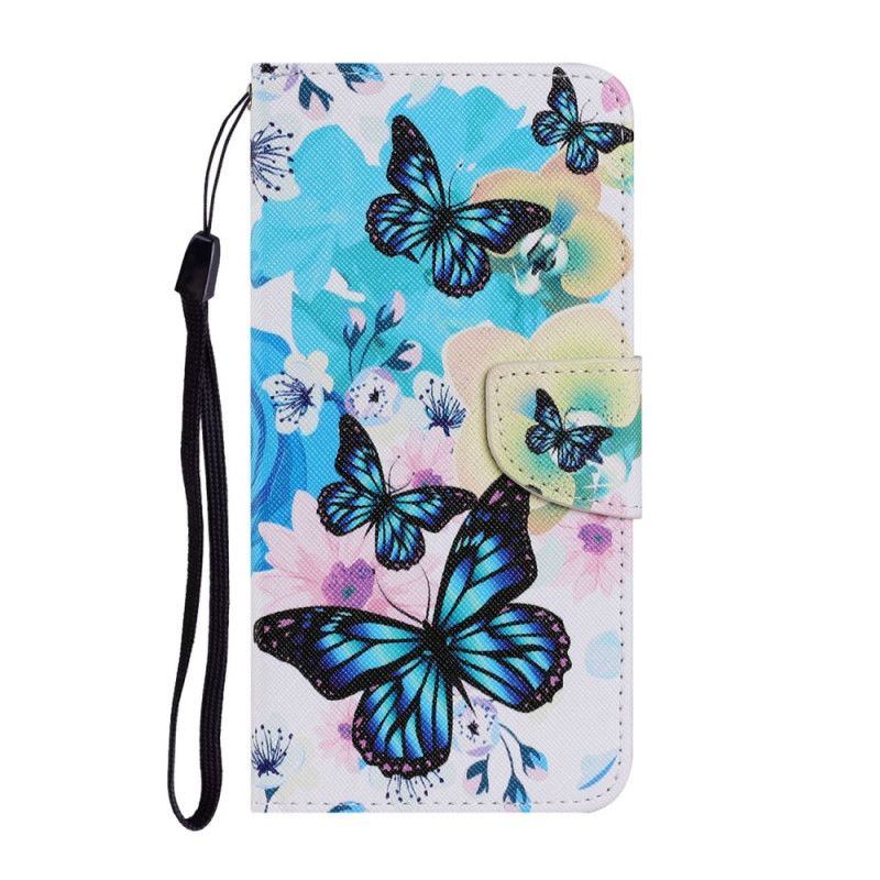 Flip Cover Samsung Galaxy A32 5G Gul Mobilcover Sommerfugle Og Sommerblomster