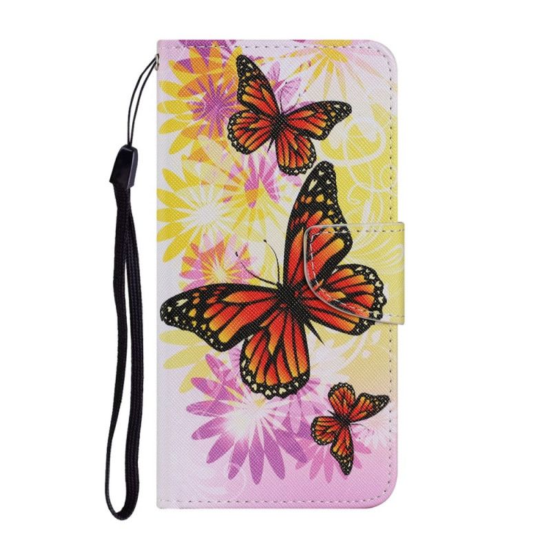 Flip Cover Samsung Galaxy A32 5G Gul Mobilcover Sommerfugle Og Sommerblomster