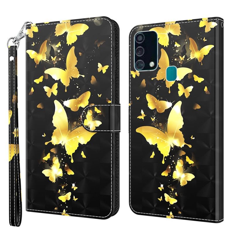 Flip Cover Samsung Galaxy A32 5G Mobilcover Gule Sommerfugle