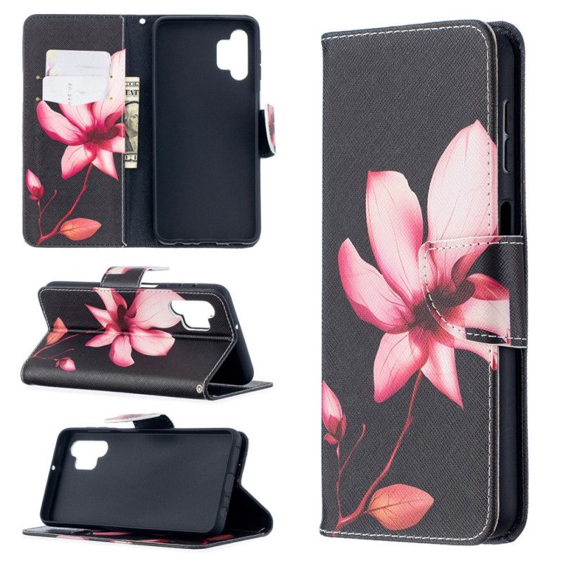 Flip Cover Samsung Galaxy A32 5G Mobilcover Lyserød Blomst