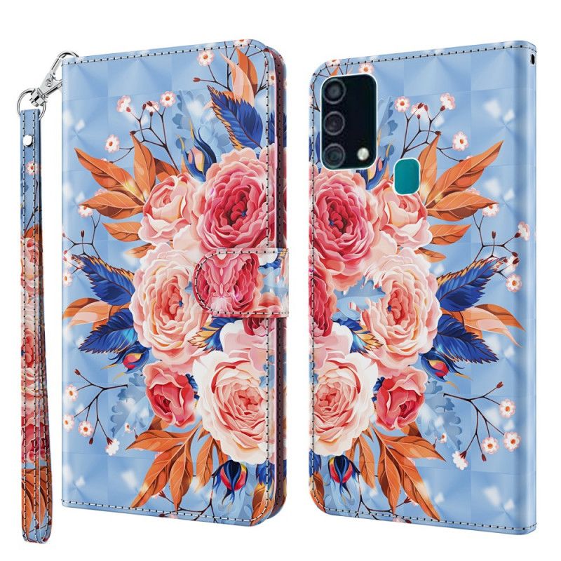 Flip Cover Samsung Galaxy A32 5G Mobilcover Romantisk Lysplet Med Rem