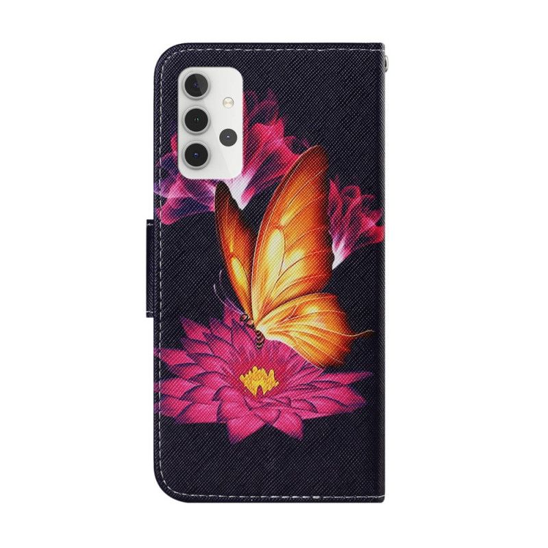 Flip Cover Samsung Galaxy A32 5G Mobilcover Sommerfugl Og Lotus