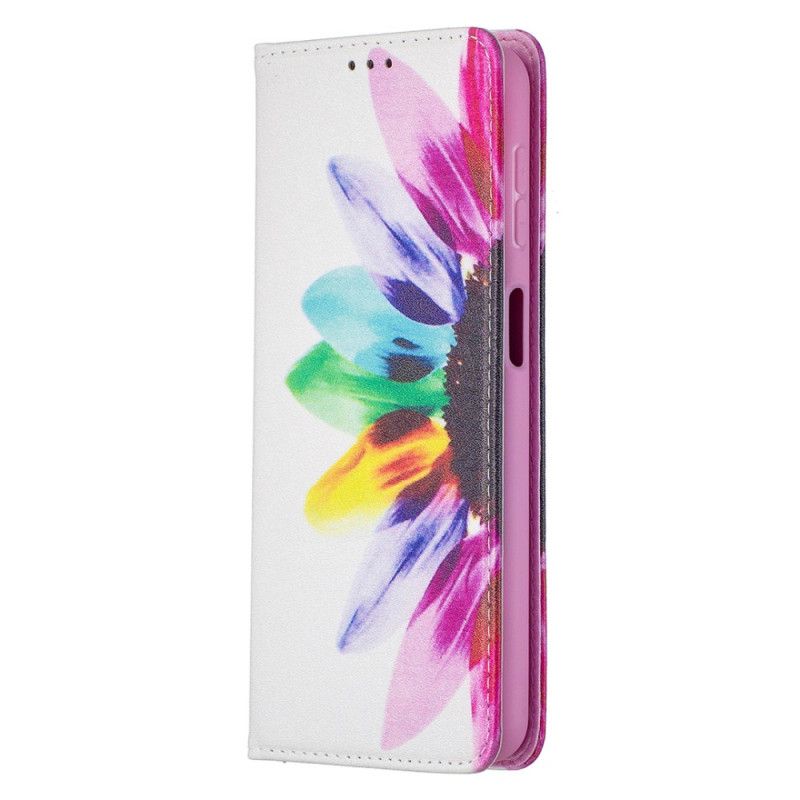 Læder Cover for Samsung Galaxy A32 5G Akvarelblomst