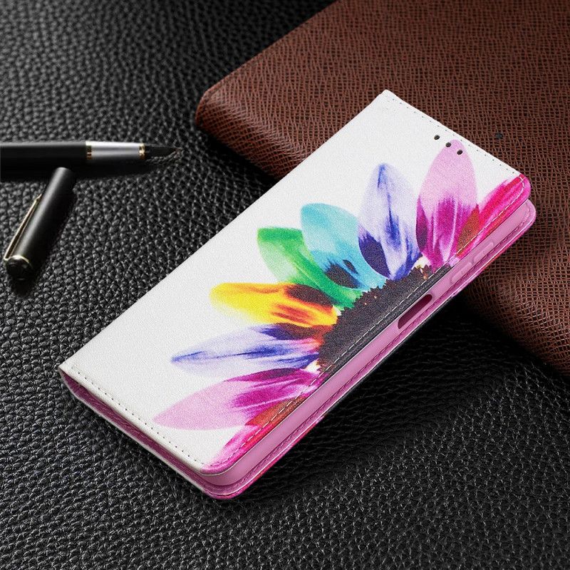 Læder Cover for Samsung Galaxy A32 5G Akvarelblomst