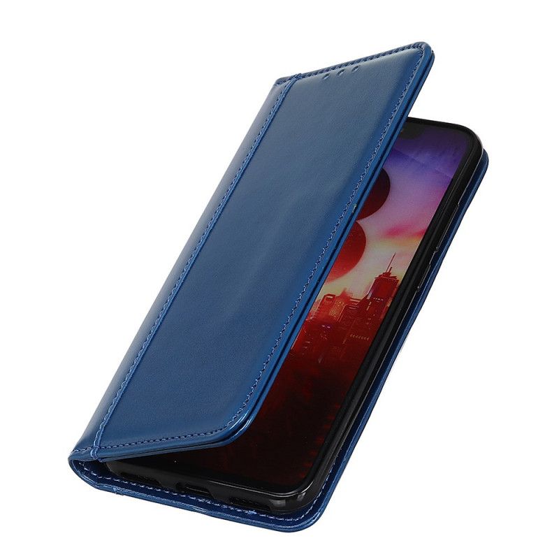 Læder Cover for Samsung Galaxy A32 5G Sort Skinnende Split Læder