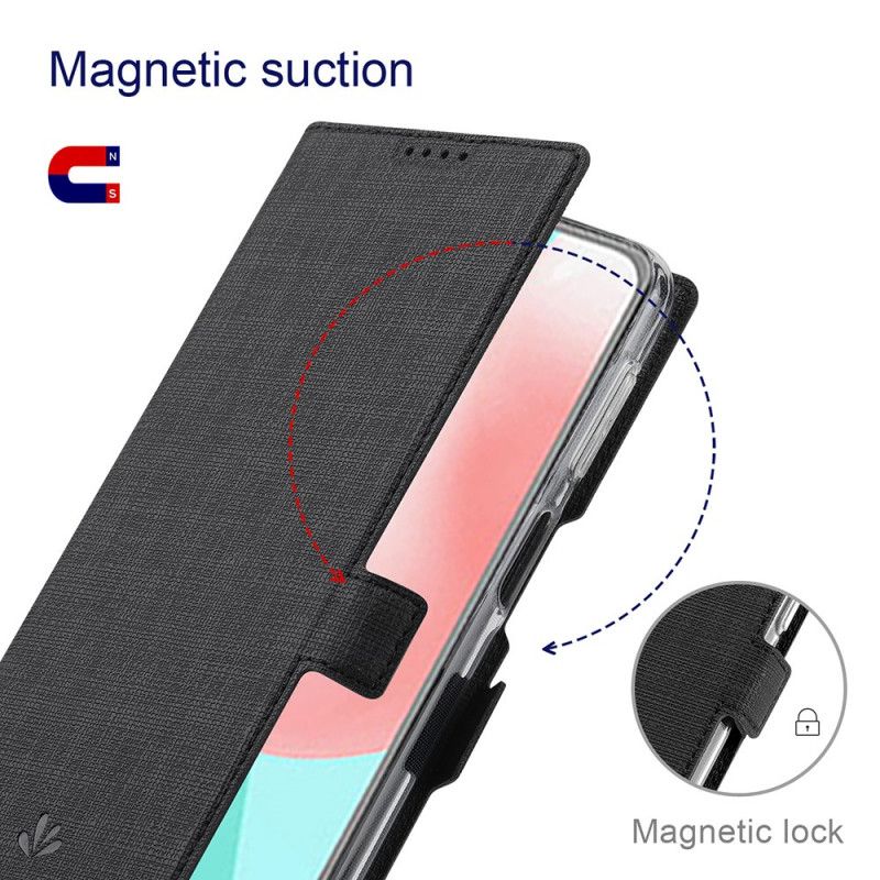 Læder Cover for Samsung Galaxy A32 5G Sort Struktureret Vili Dmx